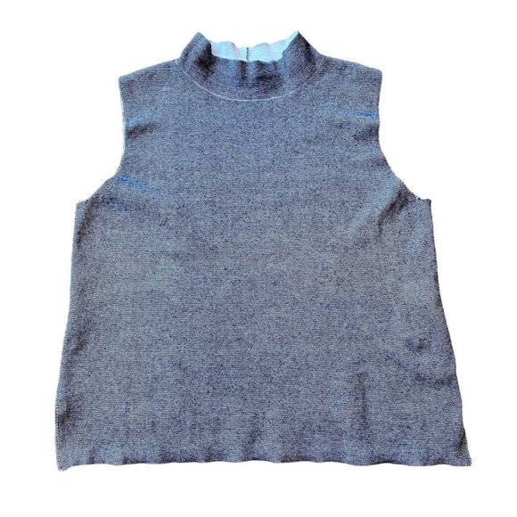 Anthropologie Moth Tank Top Mock Neck Sleeveless Sweater Striped Medium - Picture 1 of 7
